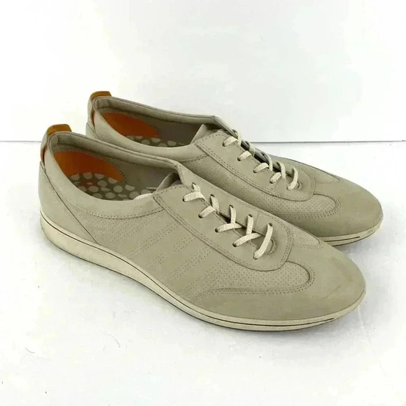 Ecco Women's Casual Sneakers Beige Taupe Leather Comfort Shoes SZ 10 - Picture 11 of 11